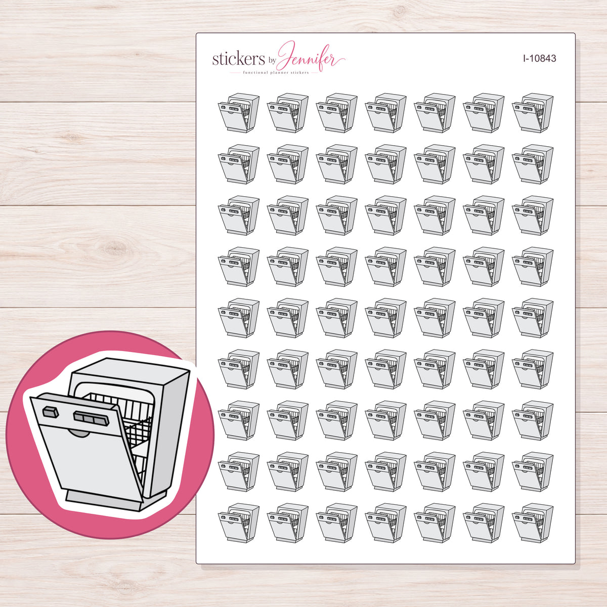I-10843 planner sticker sheet with enlarged sticker detail