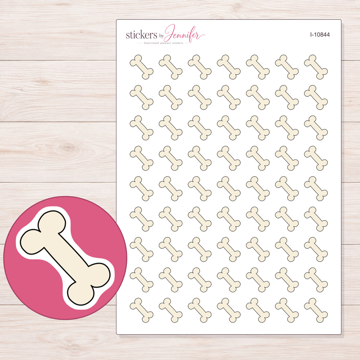 I-10844 planner sticker sheet with enlarged sticker detail