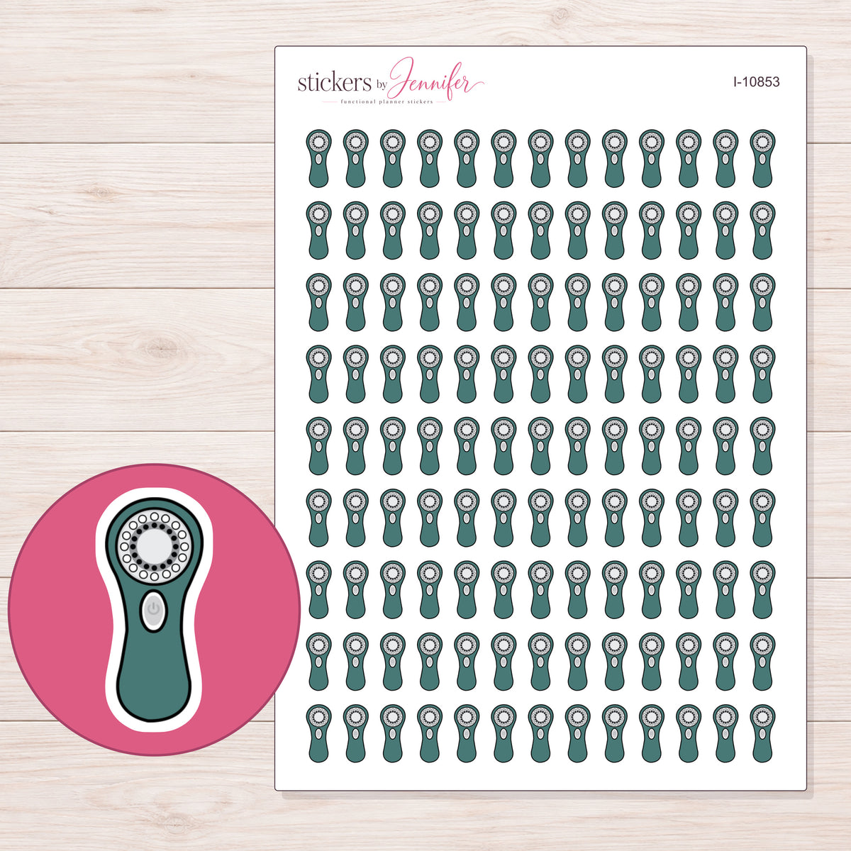 I-10853 planner sticker sheet with enlarged sticker detail