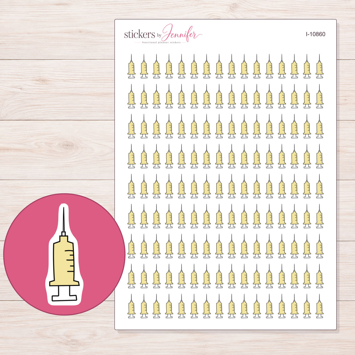 I-10860 planner sticker sheet with enlarged sticker detail