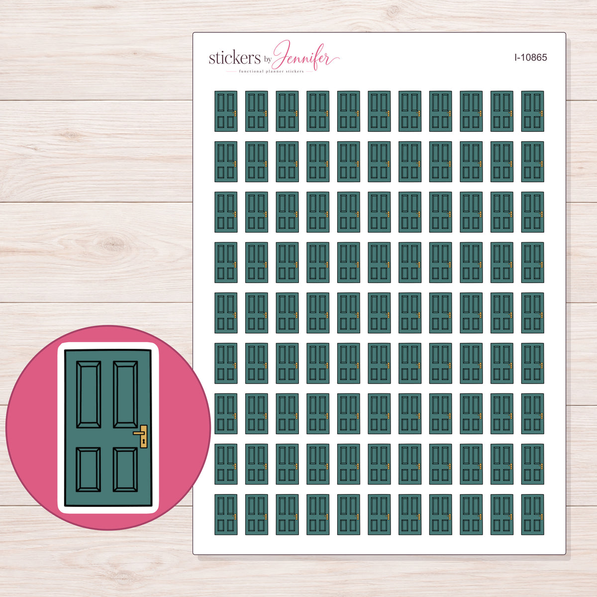 I-10865 planner sticker sheet with enlarged sticker detail