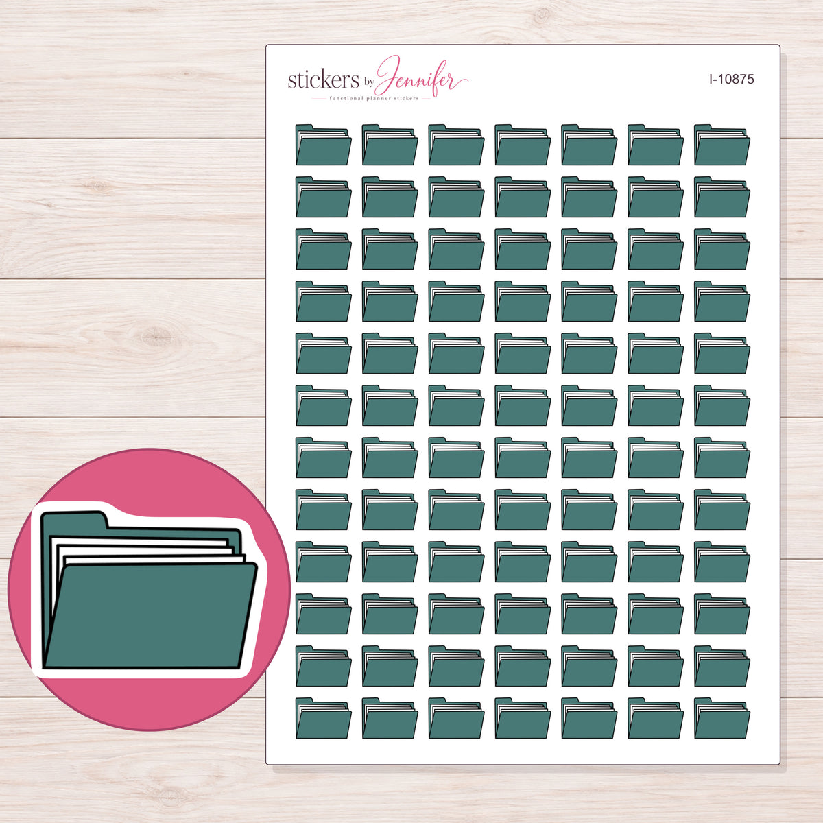 I-10875 planner sticker sheet with enlarged sticker detail