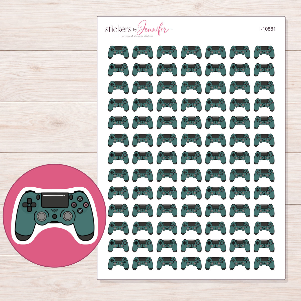 I-10881 planner sticker sheet with enlarged sticker detail