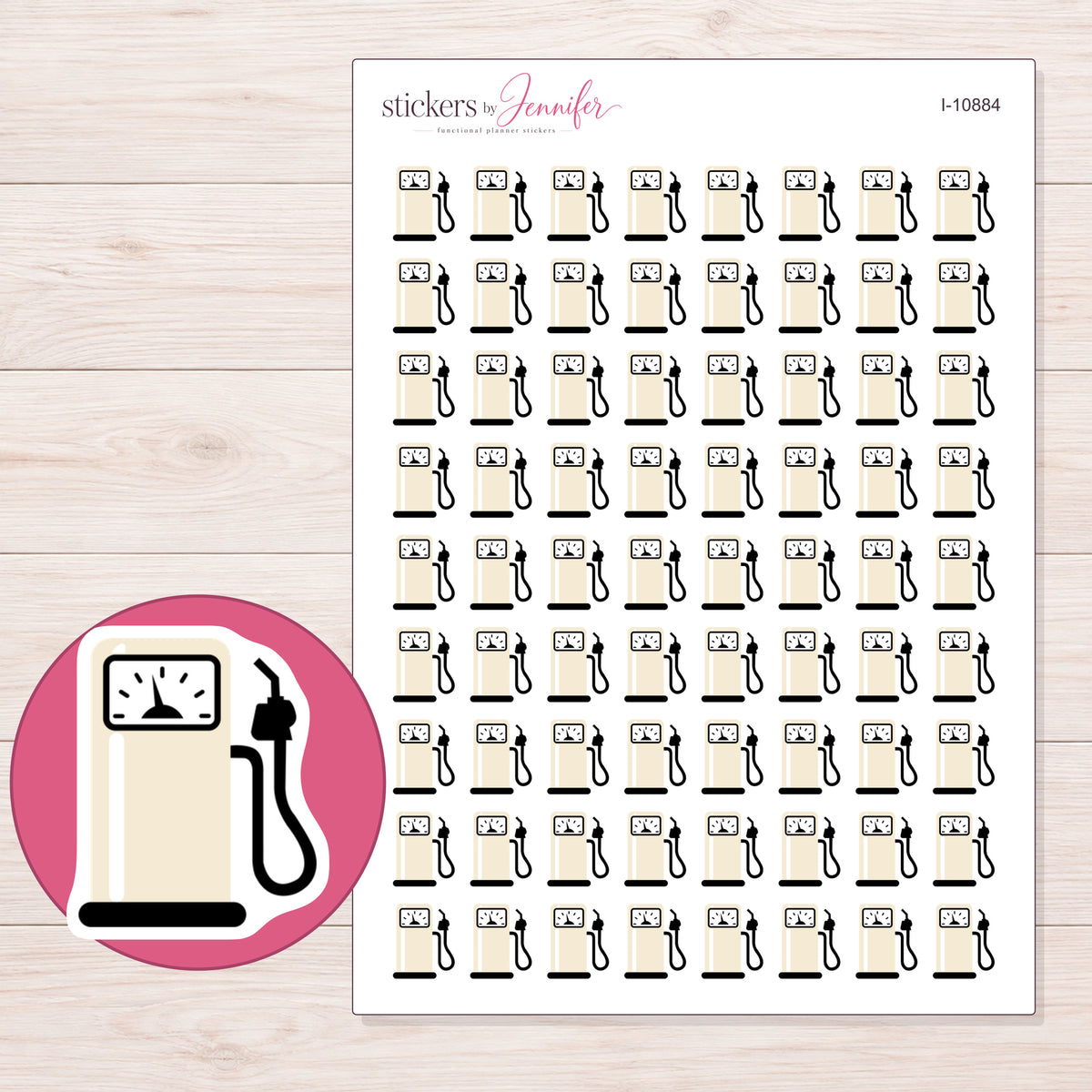 I-10884 planner sticker sheet with enlarged sticker detail