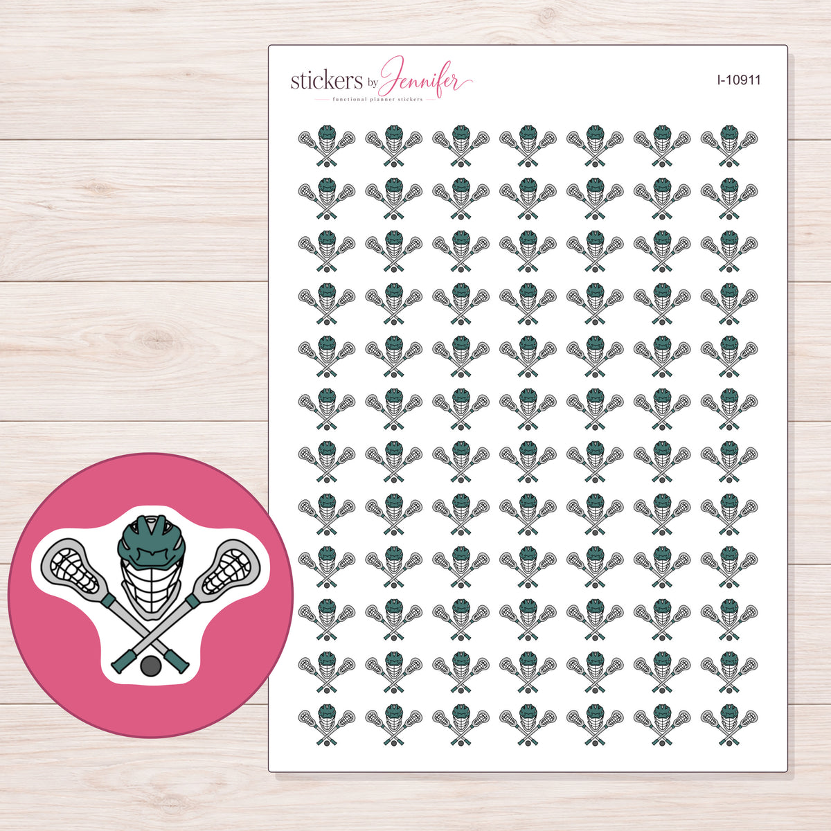 I-10911 planner sticker sheet with enlarged sticker detail