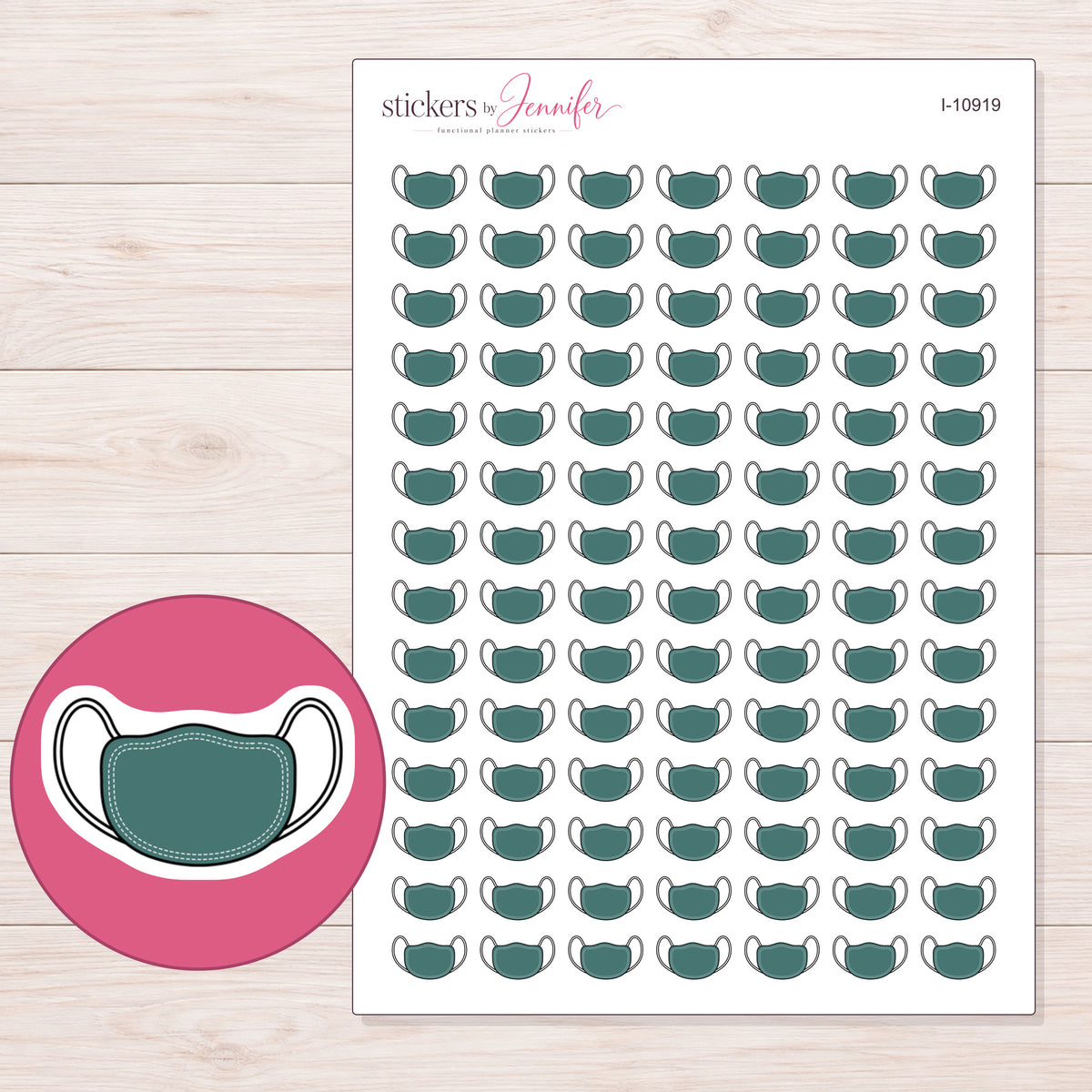 I-10919 planner sticker sheet with enlarged sticker detail