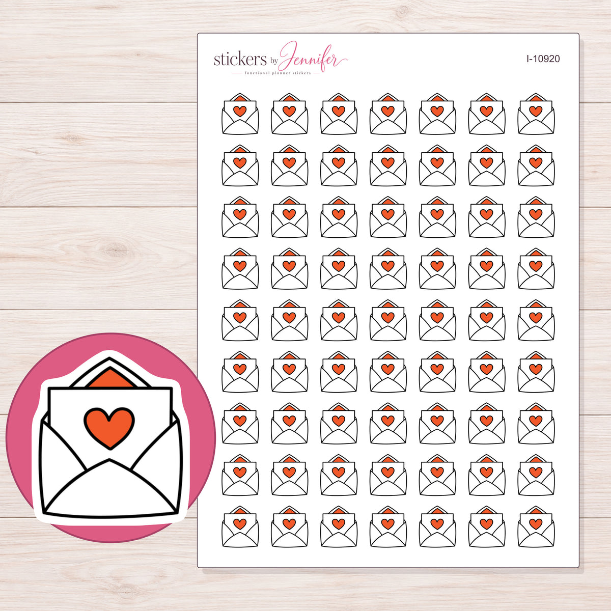 I-10920 planner sticker sheet with enlarged sticker detail