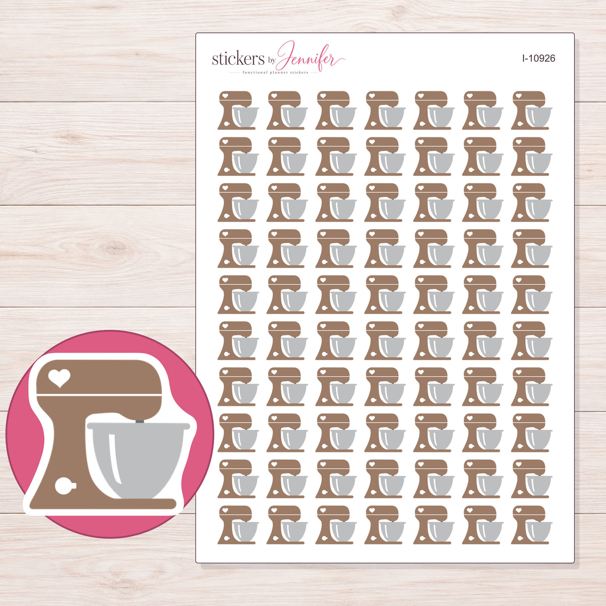 I-10926 planner sticker sheet with enlarged sticker detail