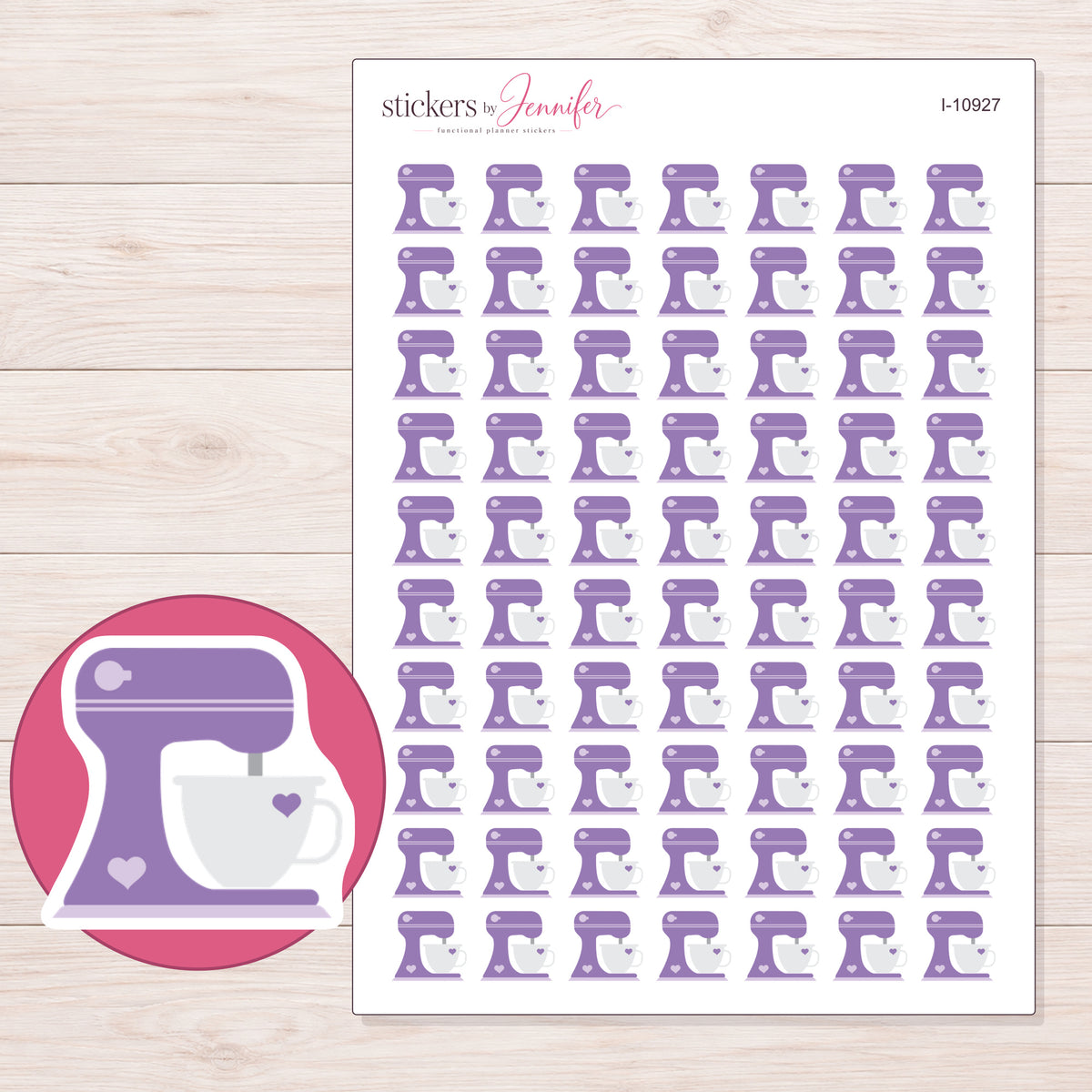 I-10927 planner sticker sheet with enlarged sticker detail