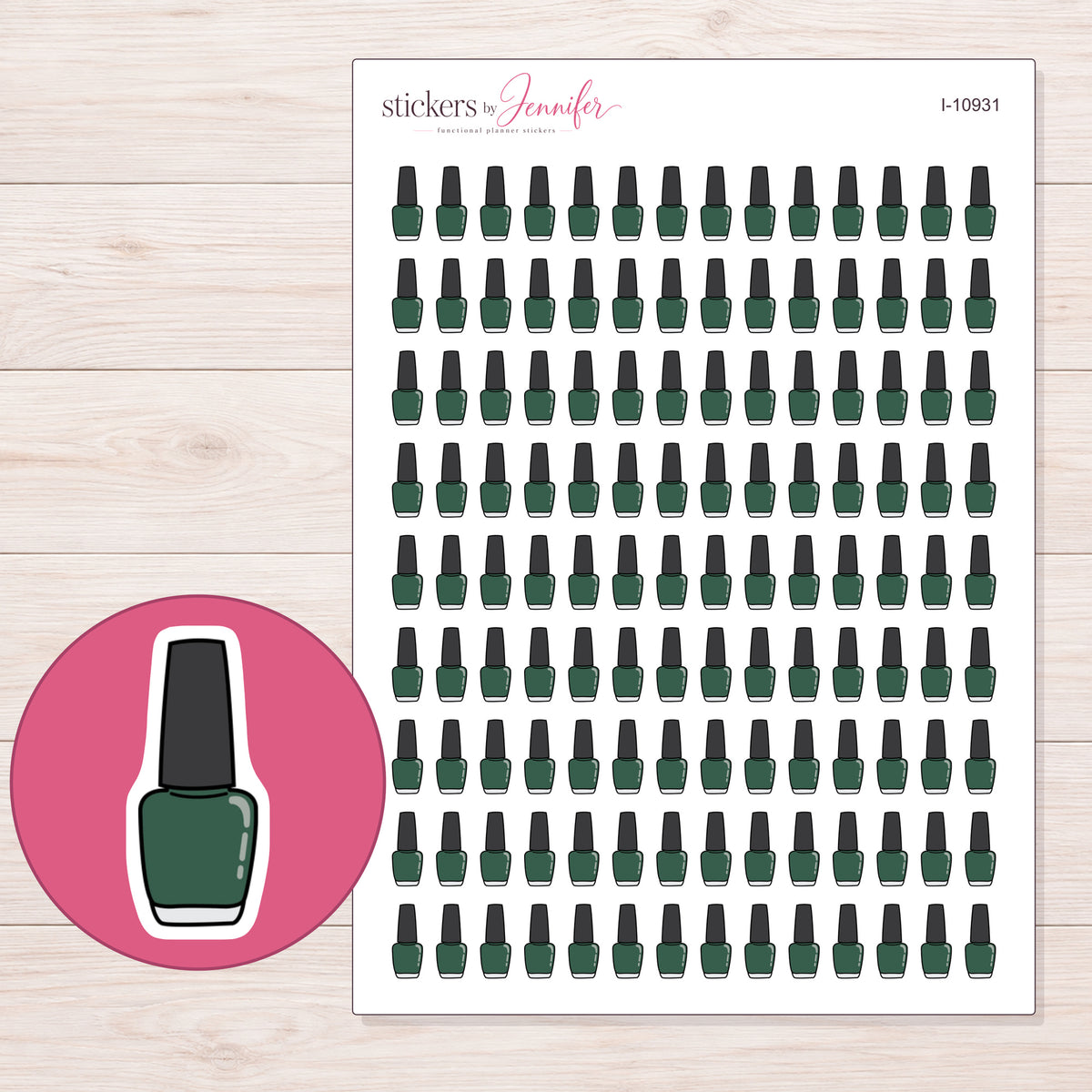 I-10931 planner sticker sheet with enlarged sticker detail