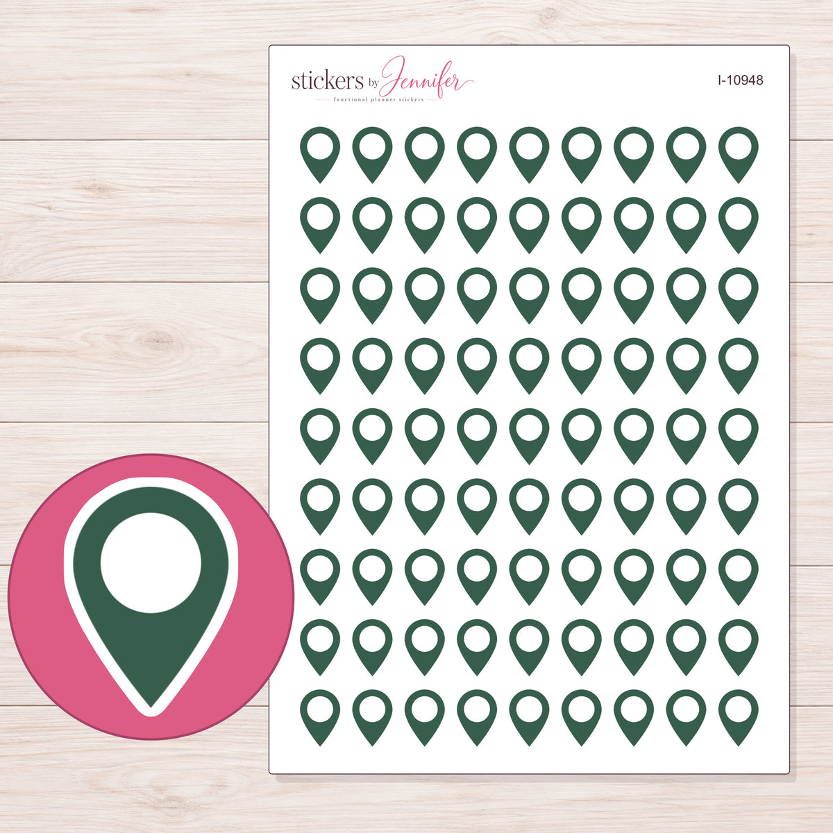I-10948 planner sticker sheet with enlarged sticker detail
