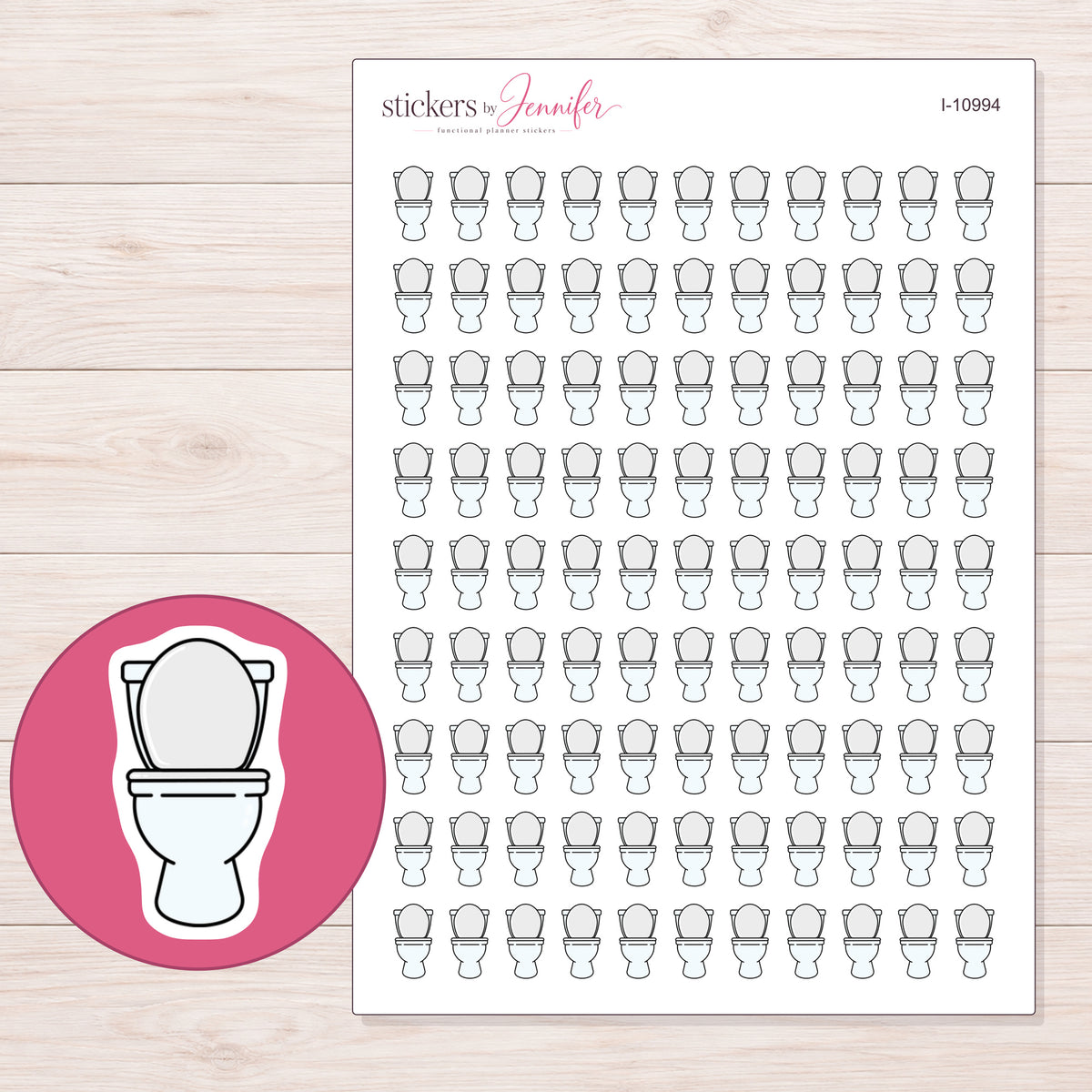 I-10994 planner sticker sheet with enlarged sticker detail
