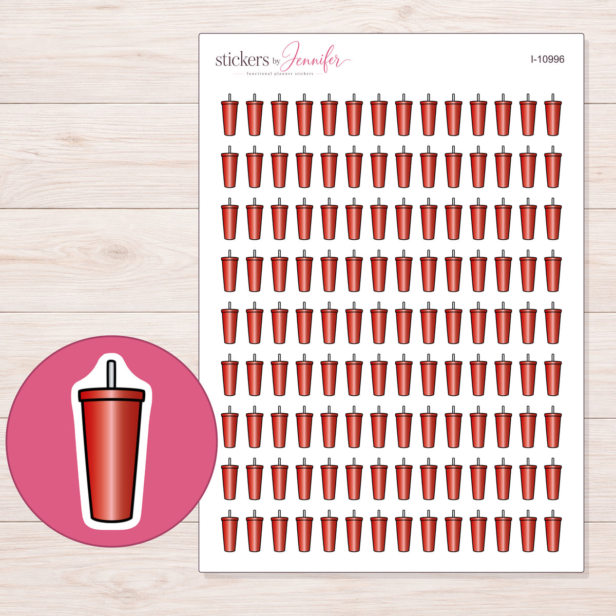 I-10996 planner sticker sheet with enlarged sticker detail