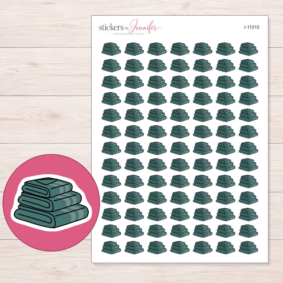 I-11010 planner sticker sheet with enlarged sticker detail