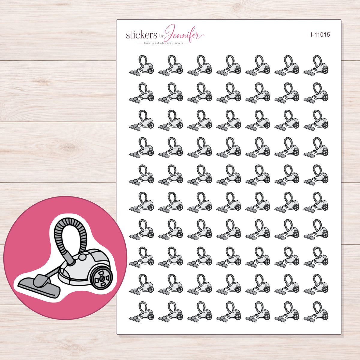 I-11015 planner sticker sheet with enlarged sticker detail