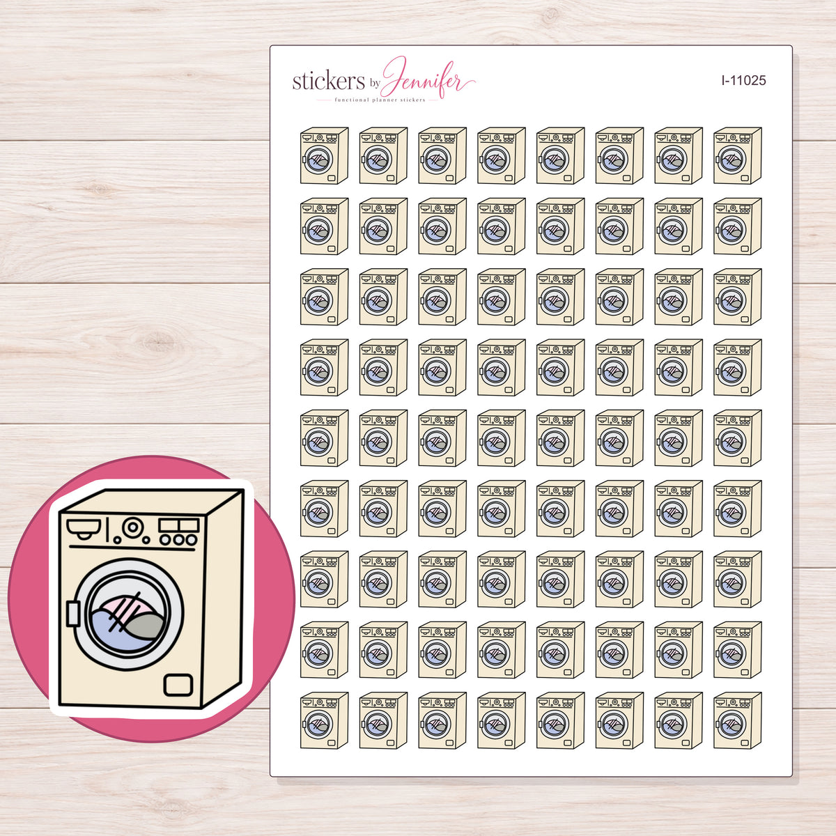 I-11025 planner sticker sheet with enlarged sticker detail