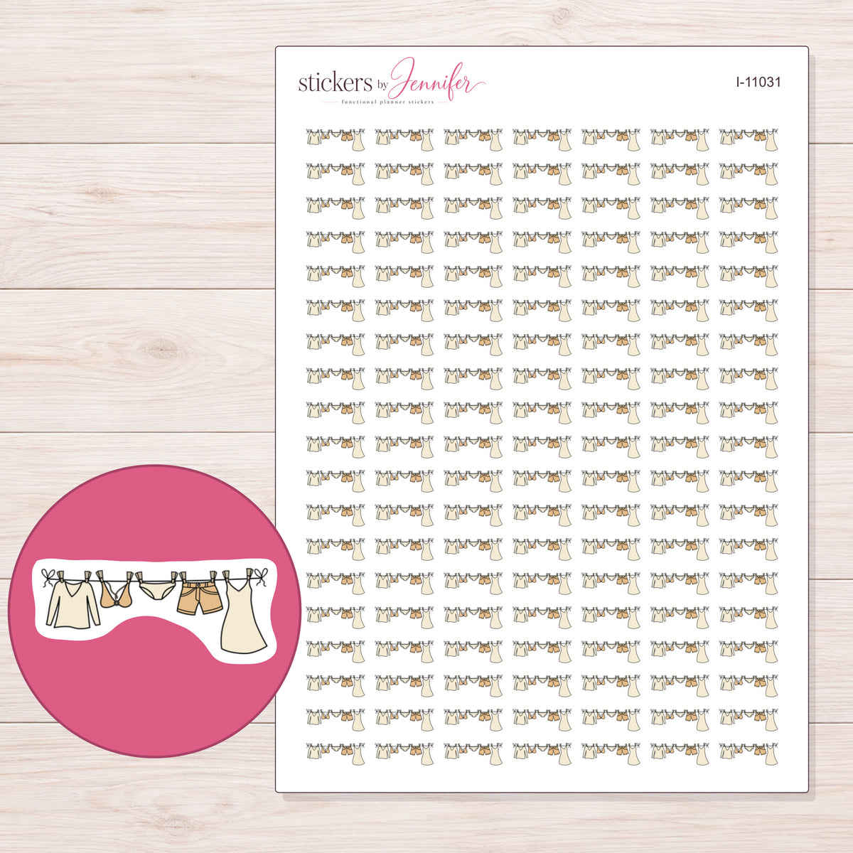 I-11031 planner sticker sheet with enlarged sticker detail