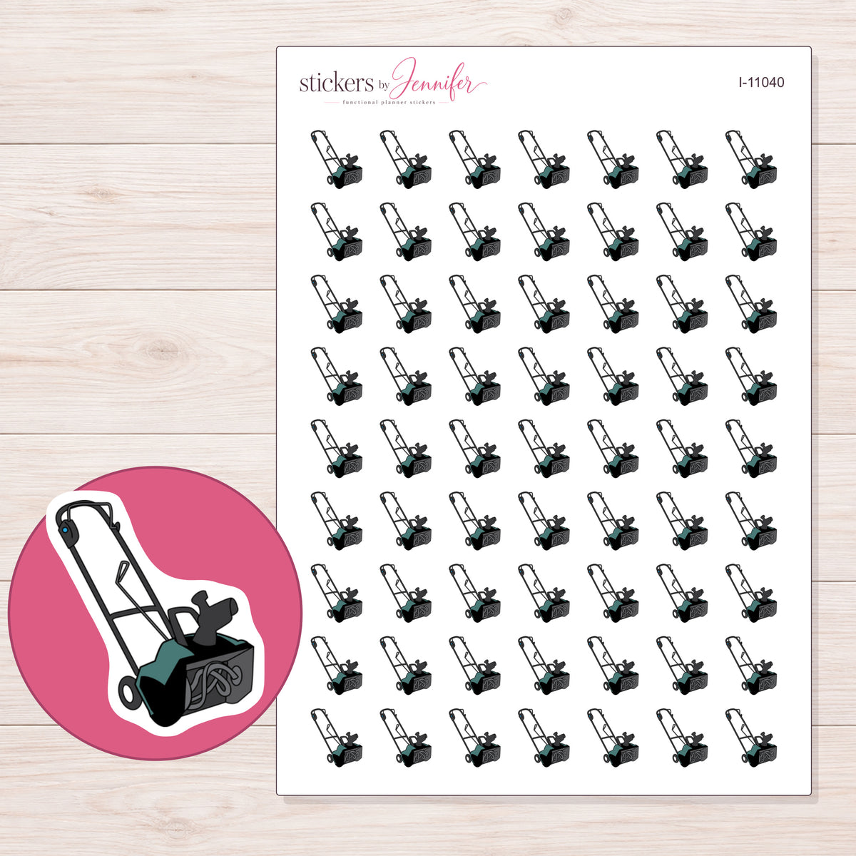 I-11040 planner sticker sheet with enlarged sticker detail