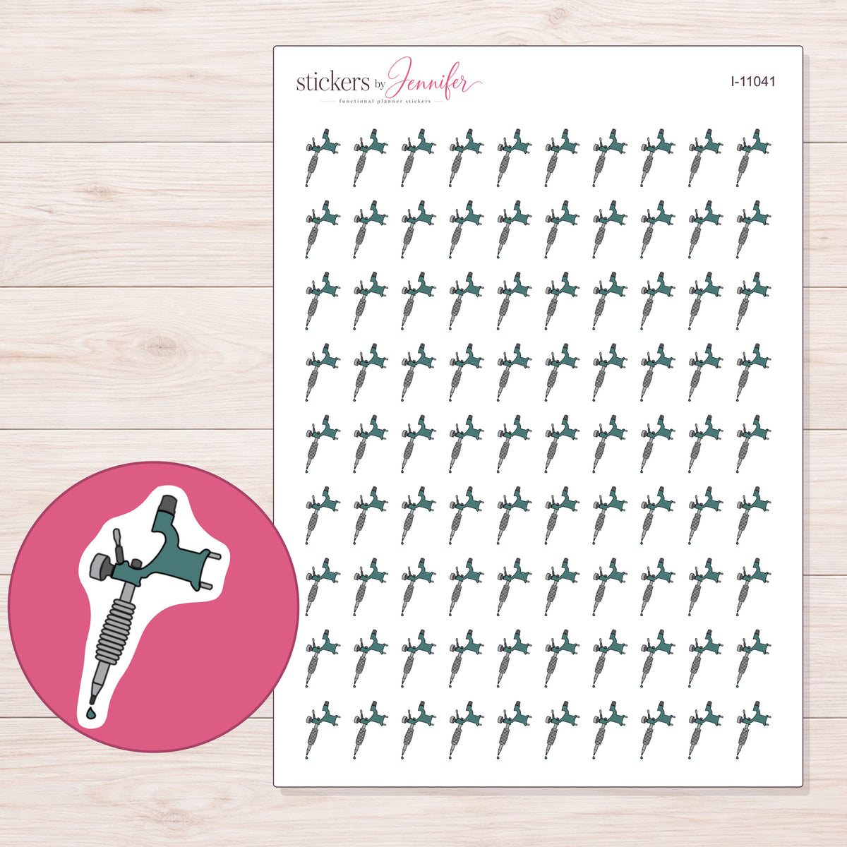 I-11041 planner sticker sheet with enlarged sticker detail
