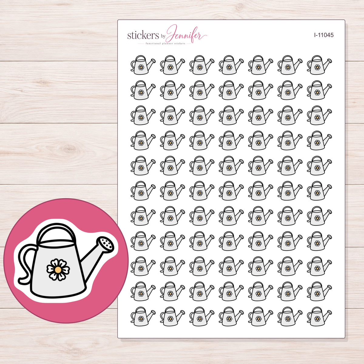 I-11045 planner sticker sheet with enlarged sticker detail