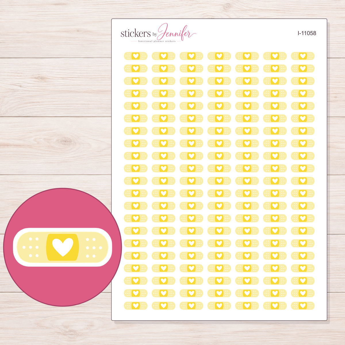 I-11058 planner sticker sheet with enlarged sticker detail