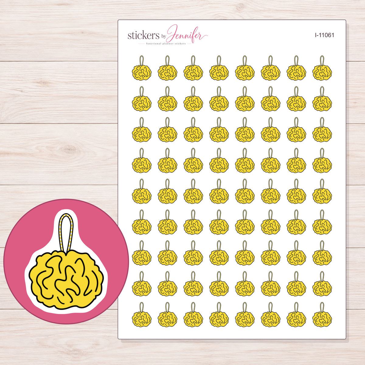 I-11061 planner sticker sheet with enlarged sticker detail