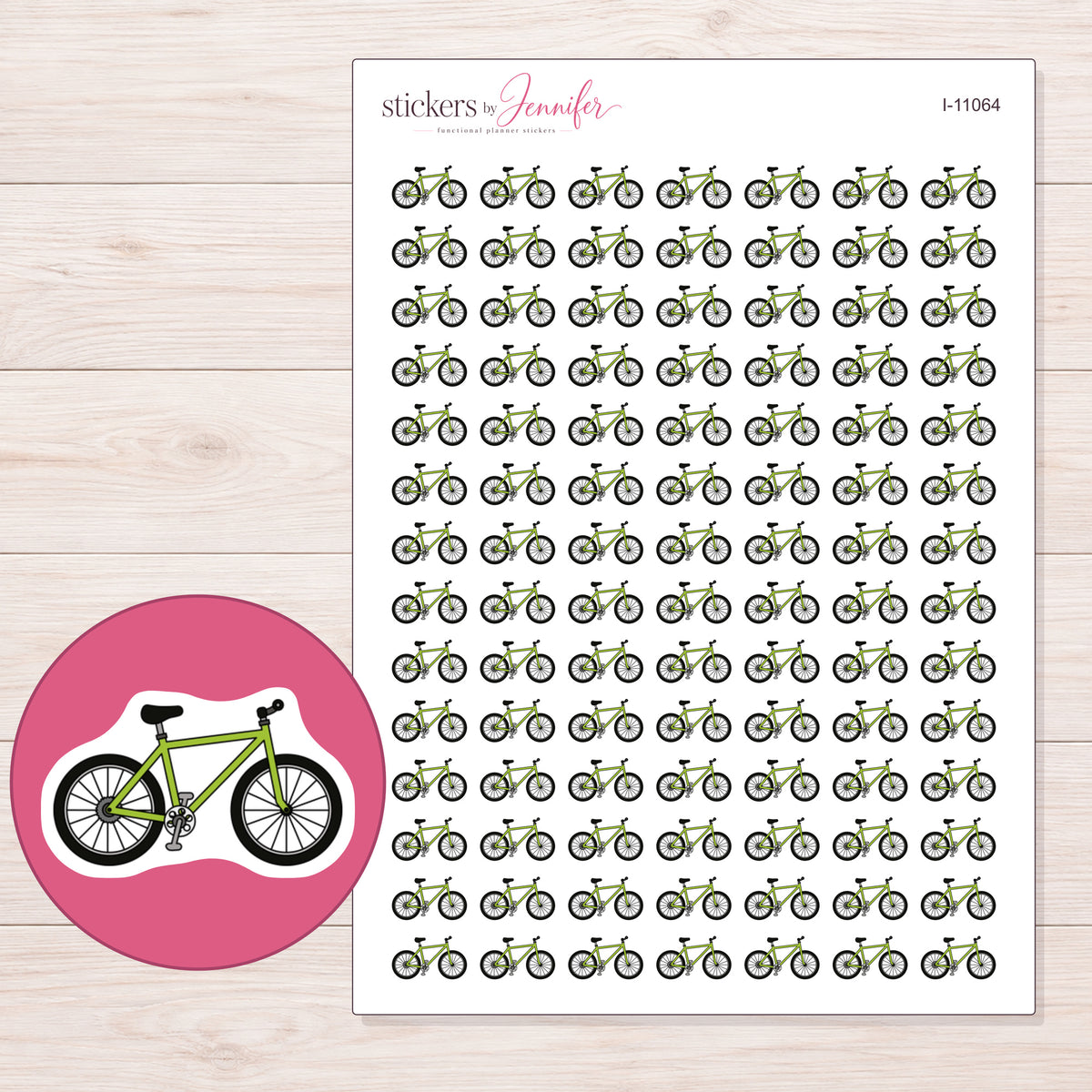 I-11064 planner sticker sheet with enlarged sticker detail