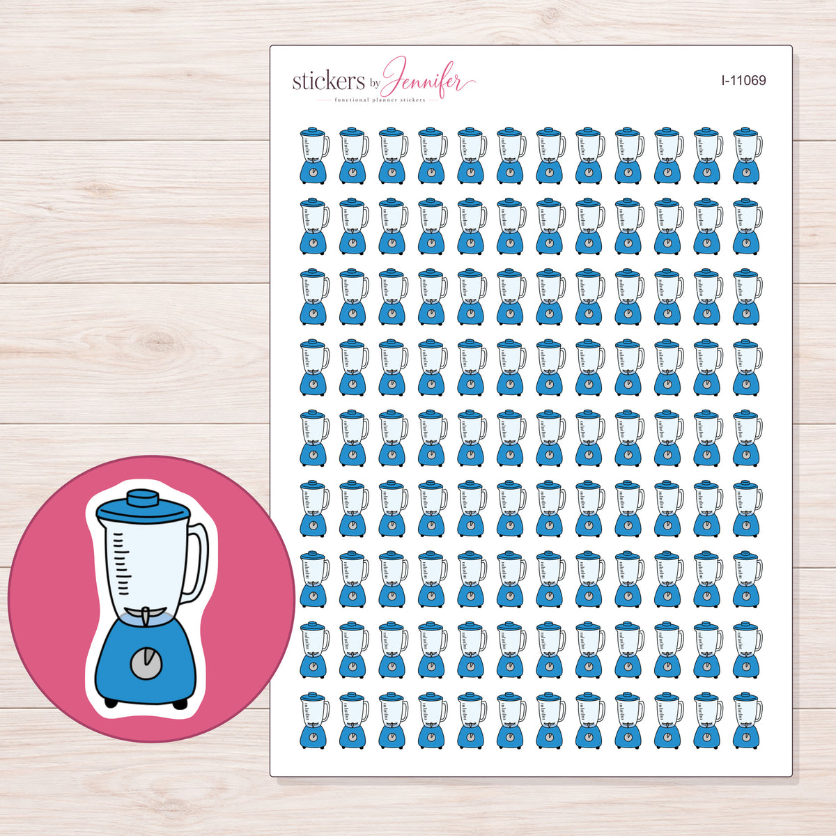 I-11069 planner sticker sheet with enlarged sticker detail