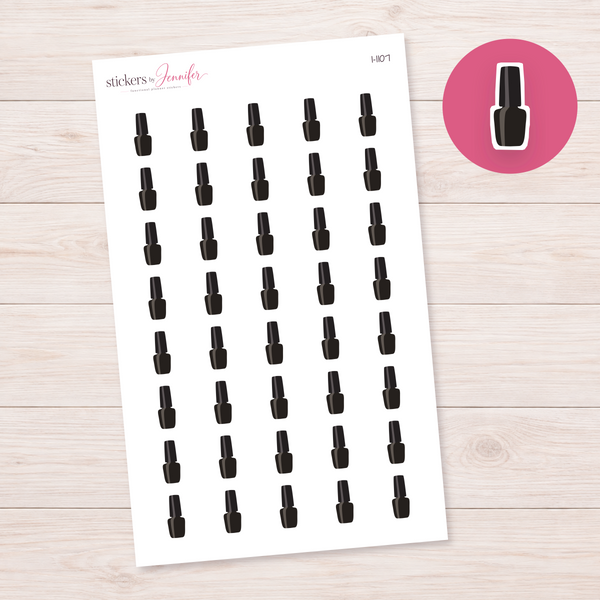 Black Nail Polish Planner Stickers | I-1107