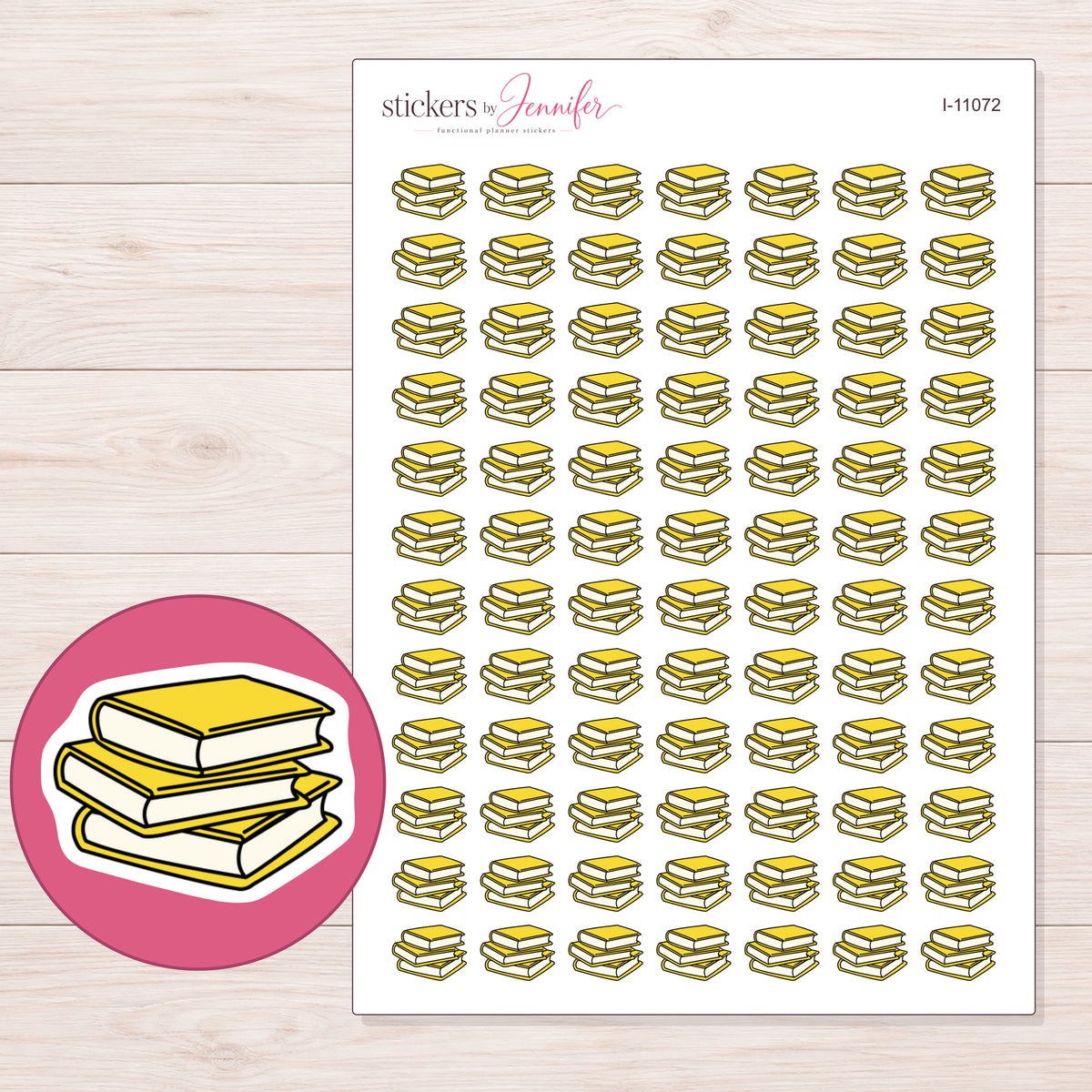 I-11072 planner sticker sheet with enlarged sticker detail
