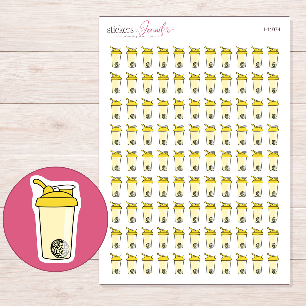 I-11074 planner sticker sheet with enlarged sticker detail