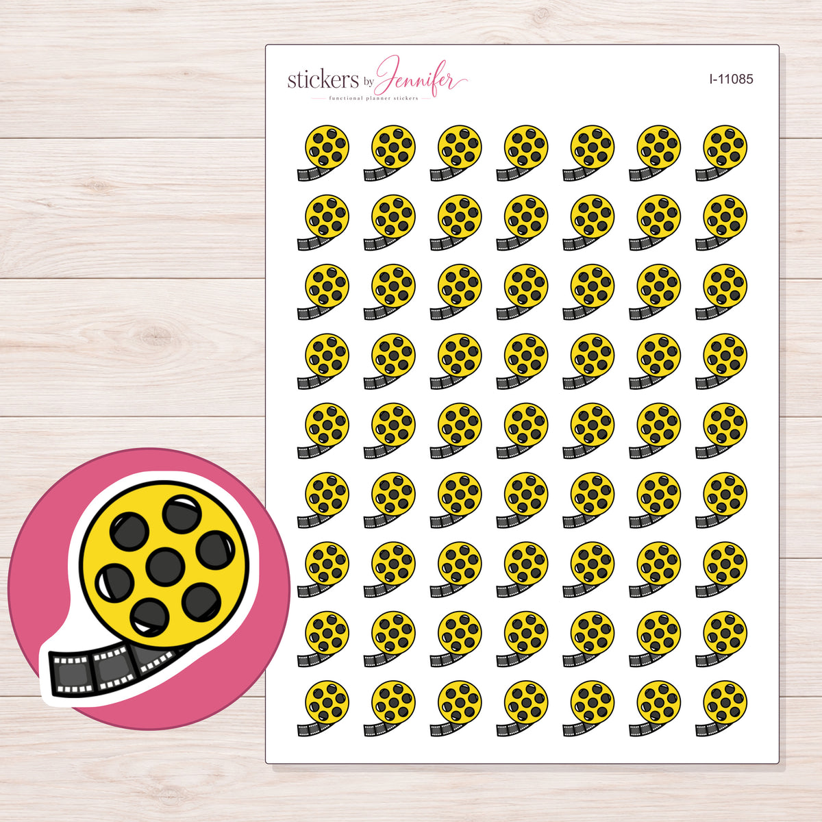 I-11085 planner sticker sheet with enlarged sticker detail