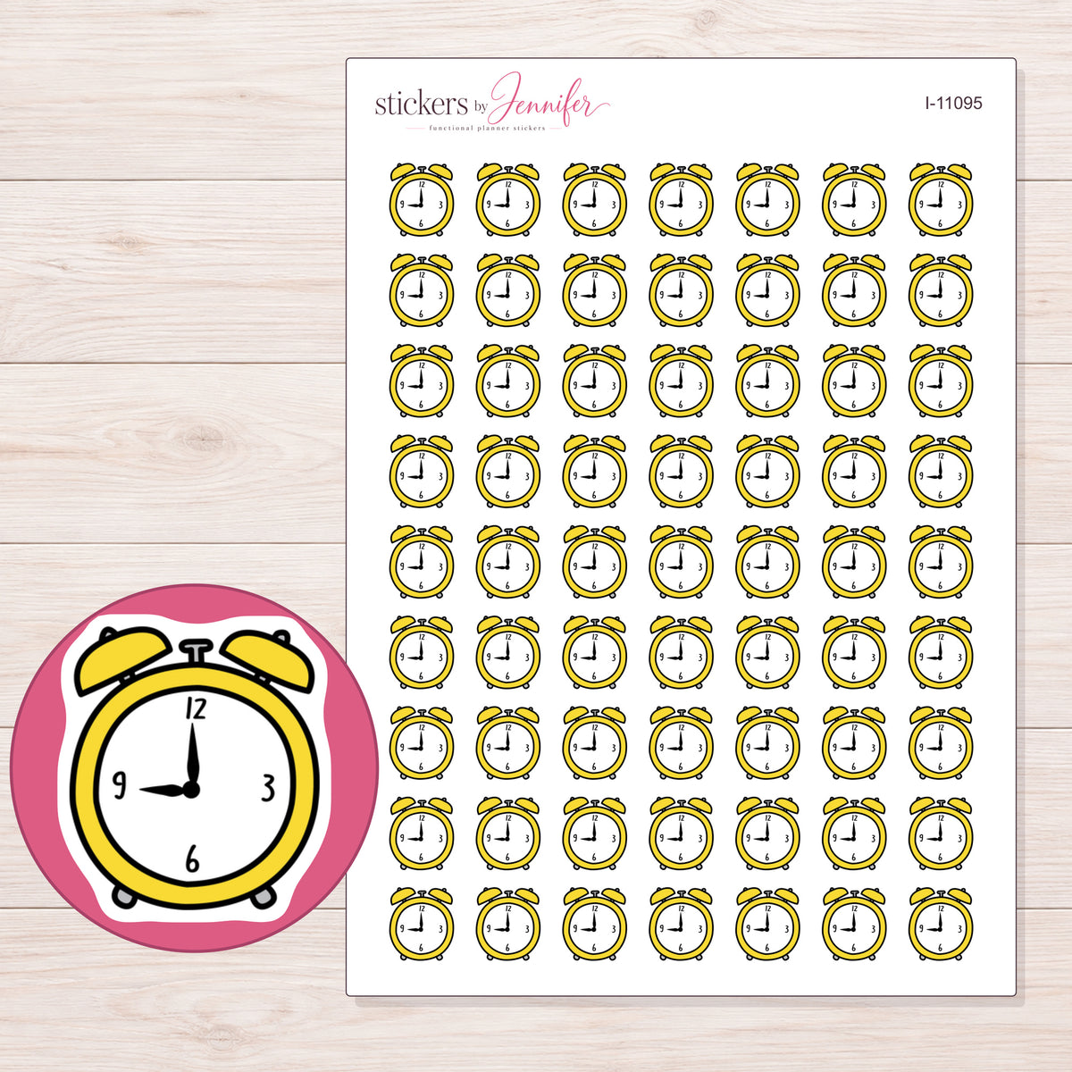 I-11095 planner sticker sheet with enlarged sticker detail