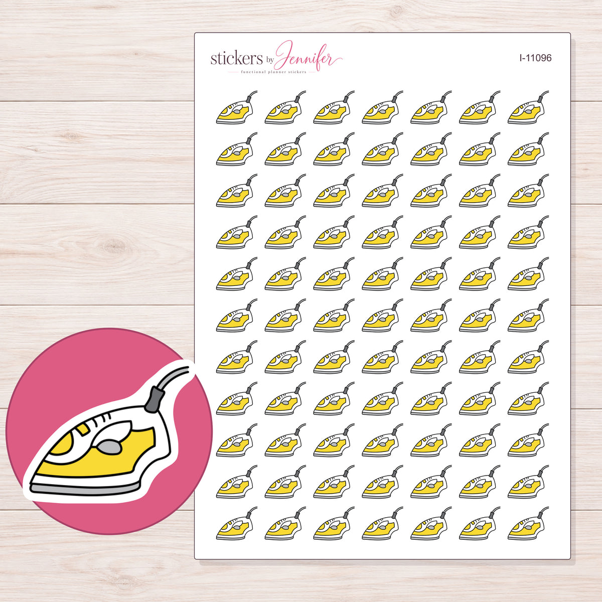 I-11096 planner sticker sheet with enlarged sticker detail