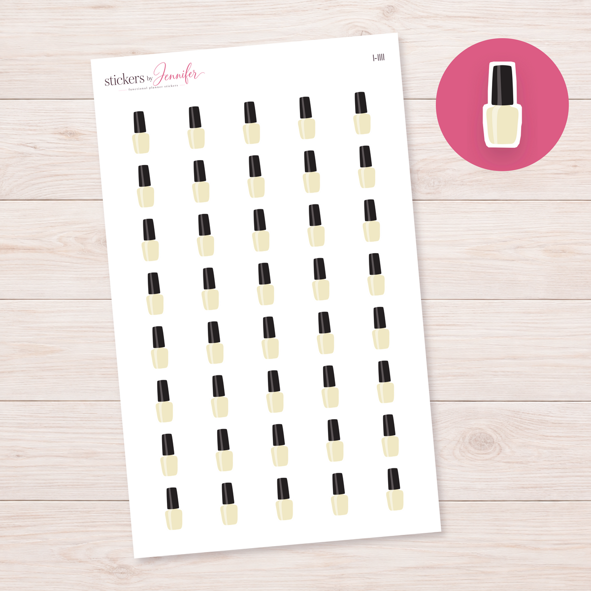 Cream Nail Polish Planner Stickers | I-1111