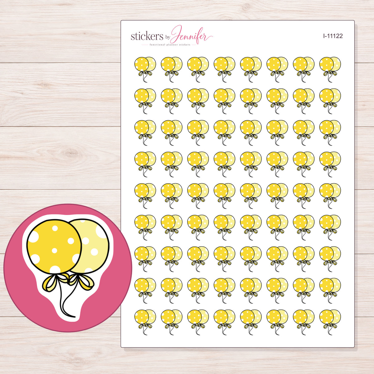 I-11122 planner sticker sheet with enlarged sticker detail