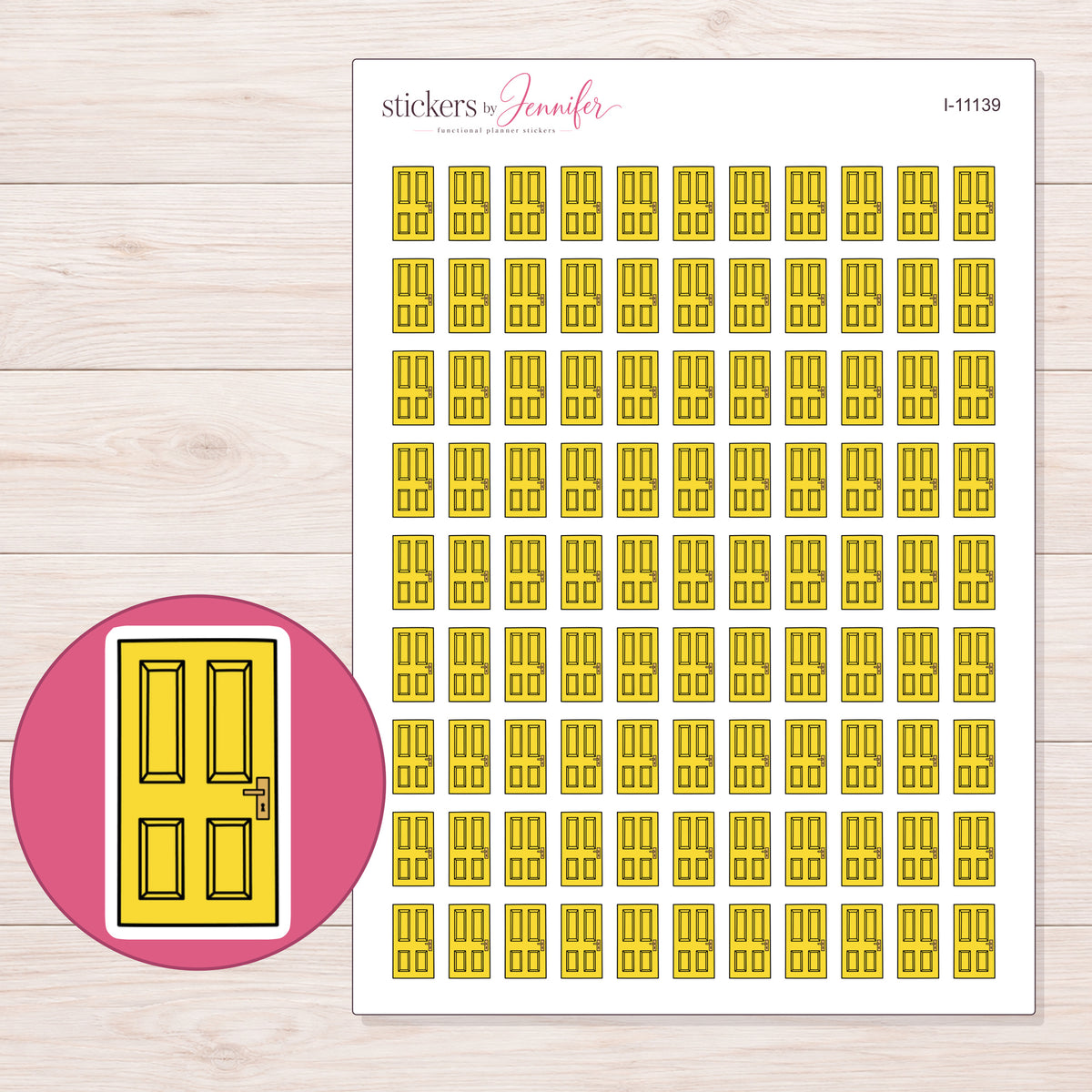 I-11139 planner sticker sheet with enlarged sticker detail