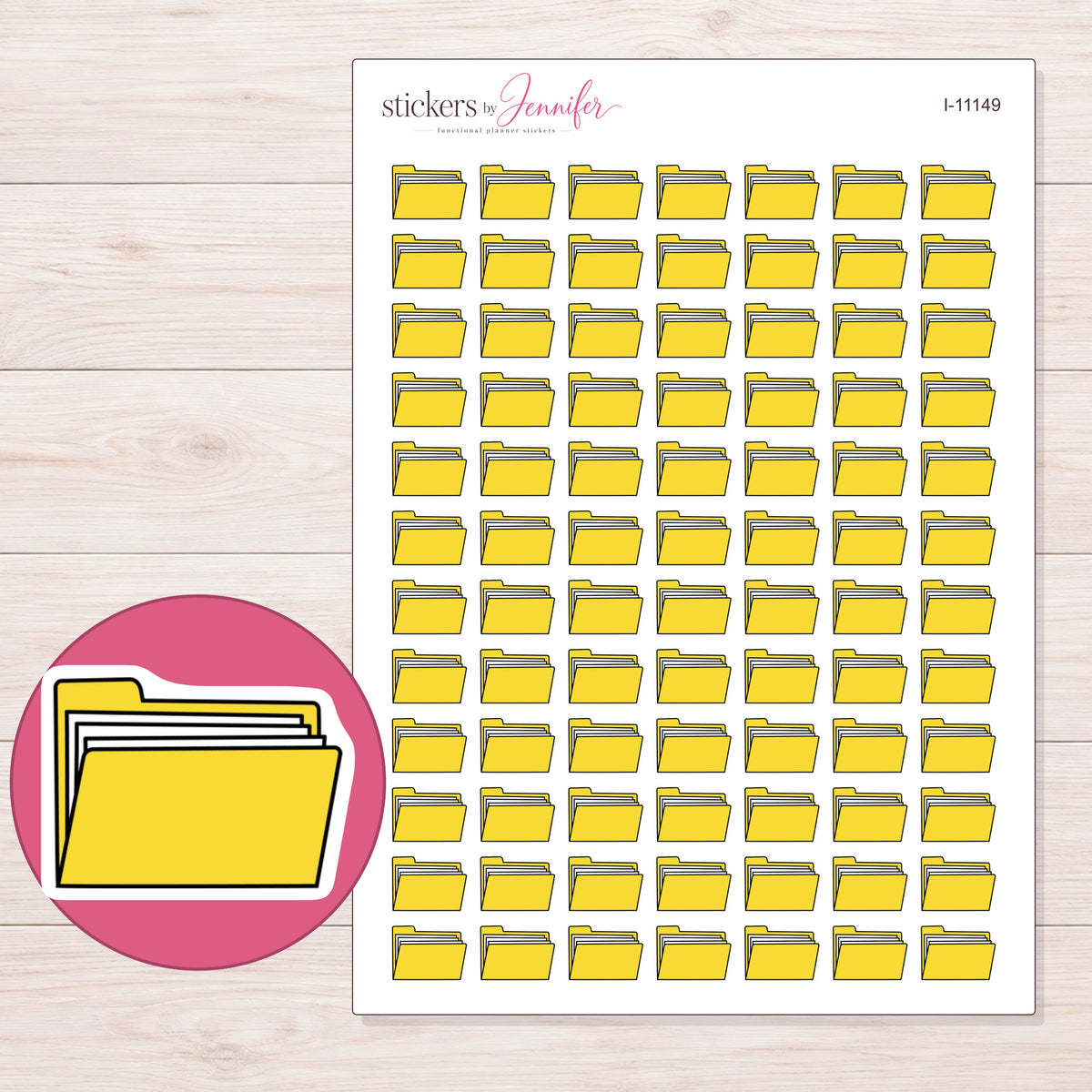 I-11149 planner sticker sheet with enlarged sticker detail