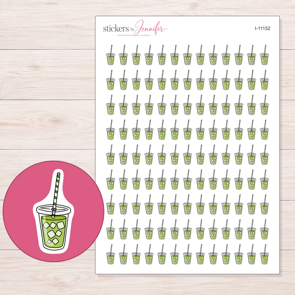 I-11152 planner sticker sheet with enlarged sticker detail