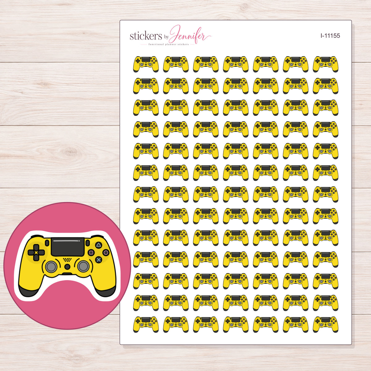 I-11155 planner sticker sheet with enlarged sticker detail