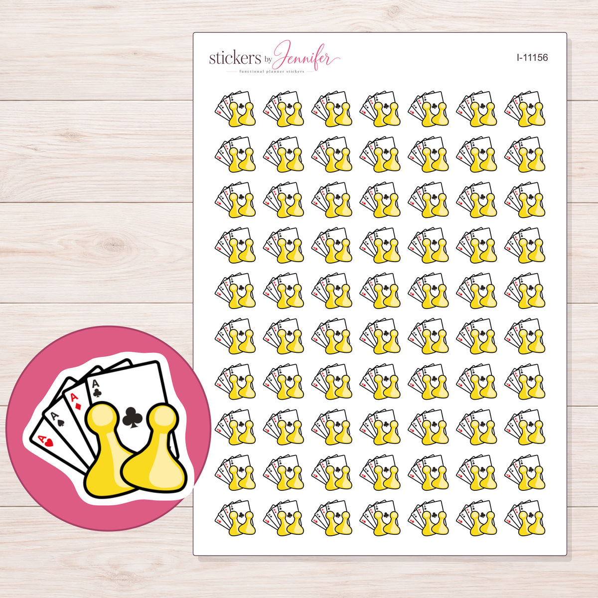 I-11156 planner sticker sheet with enlarged sticker detail