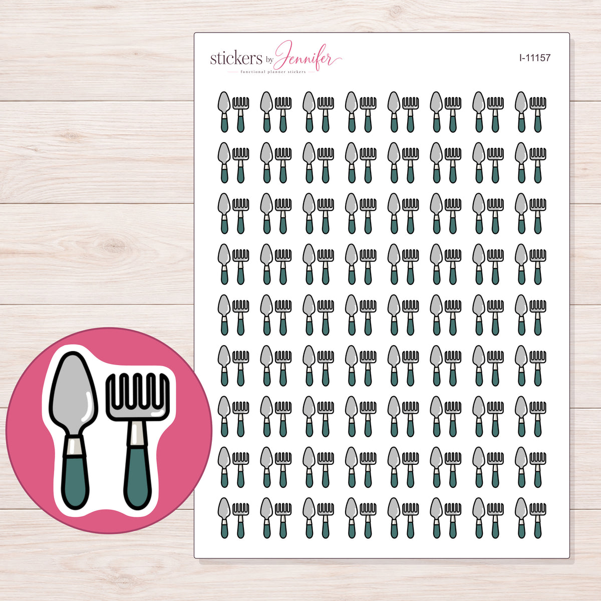 I-11157 planner sticker sheet with enlarged sticker detail