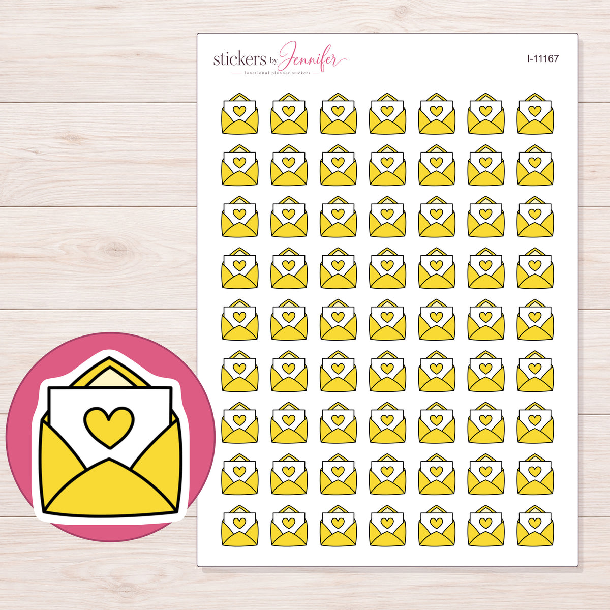 I-11167 planner sticker sheet with enlarged sticker detail