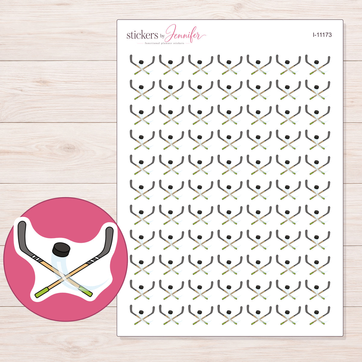 I-11173 planner sticker sheet with enlarged sticker detail