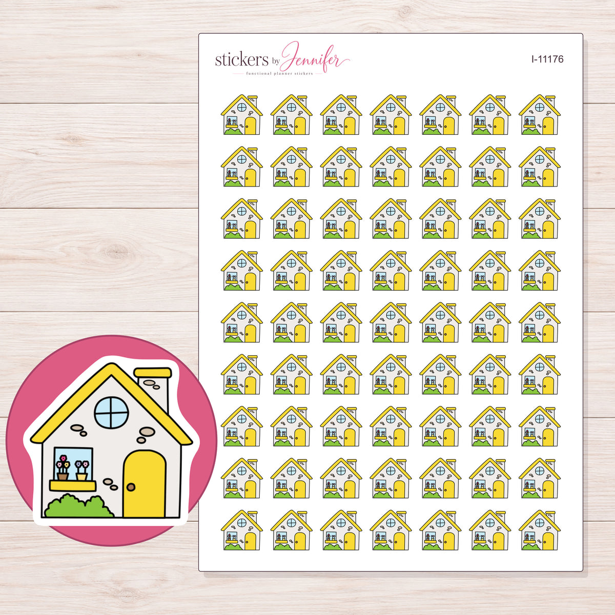 I-11176 planner sticker sheet with enlarged sticker detail