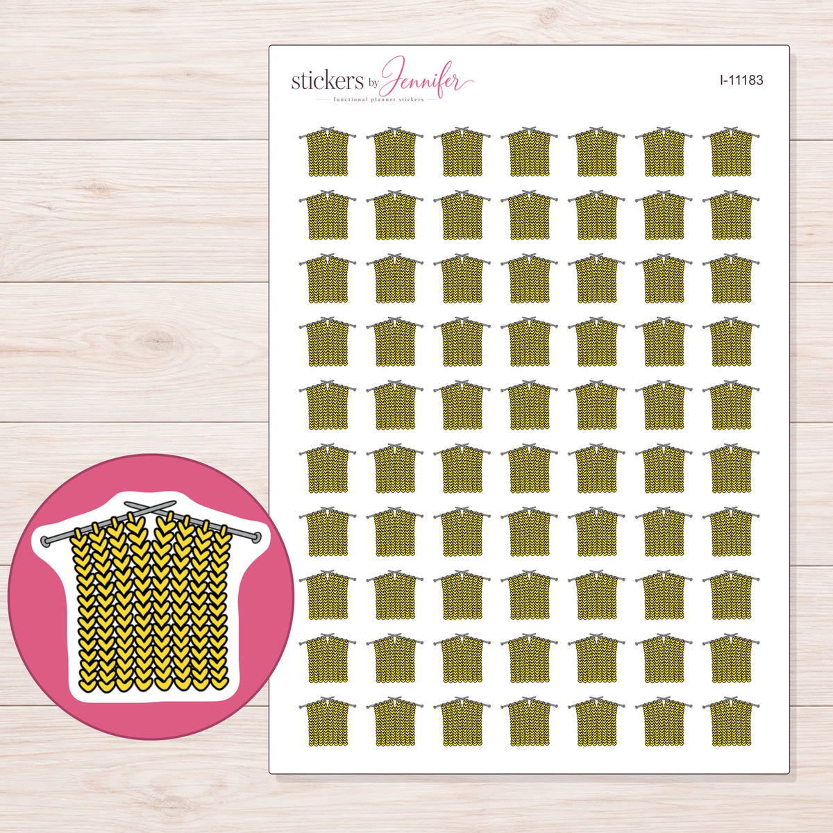 I-11183 planner sticker sheet with enlarged sticker detail