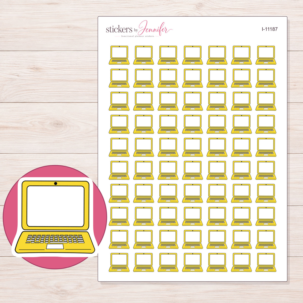 I-11187 planner sticker sheet with enlarged sticker detail