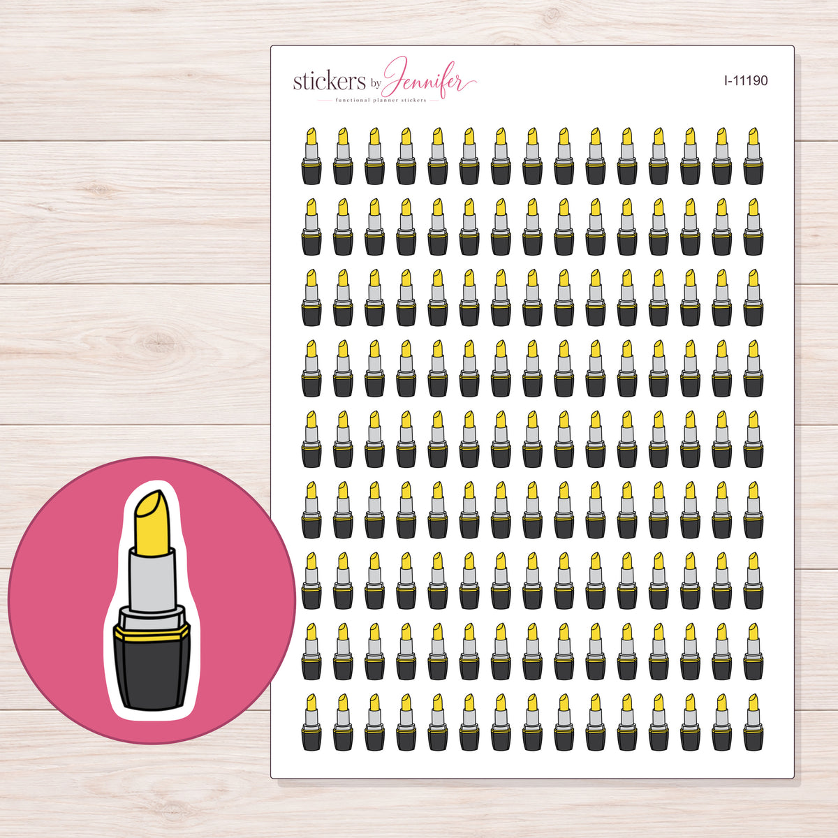 I-11190 planner sticker sheet with enlarged sticker detail
