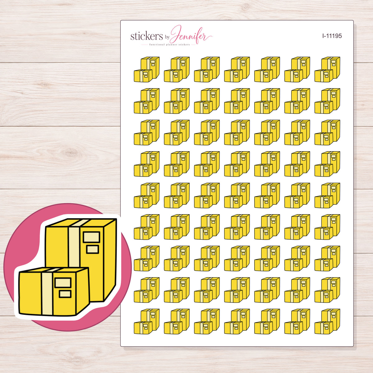 I-11195 planner sticker sheet with enlarged sticker detail