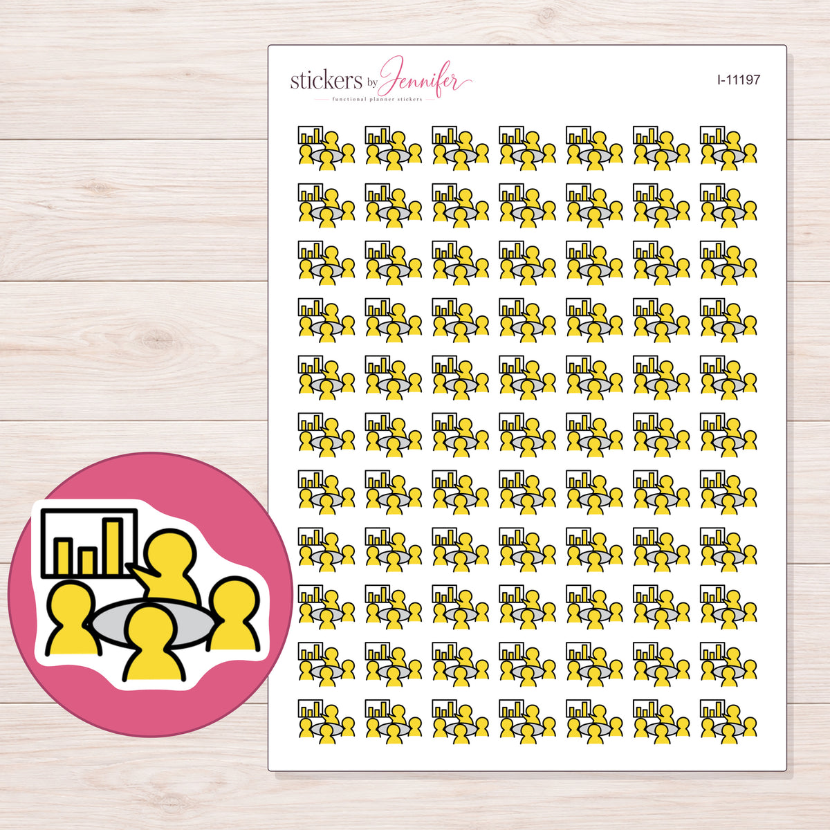 I-11197 planner sticker sheet with enlarged sticker detail